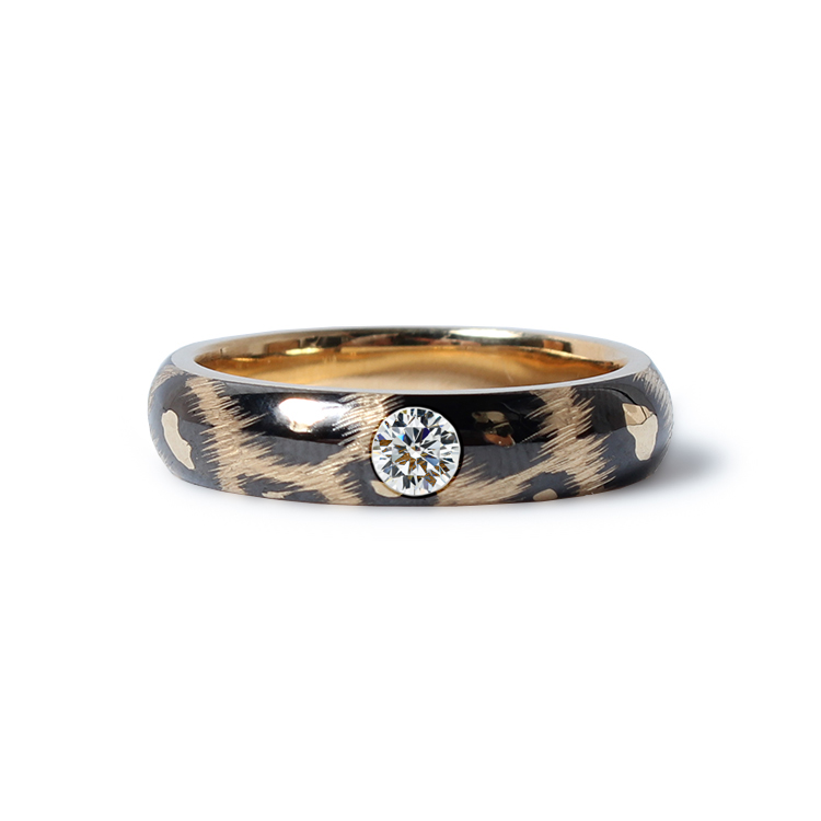 Selene Ring with Diamond K18 / Pt900  4.5mm